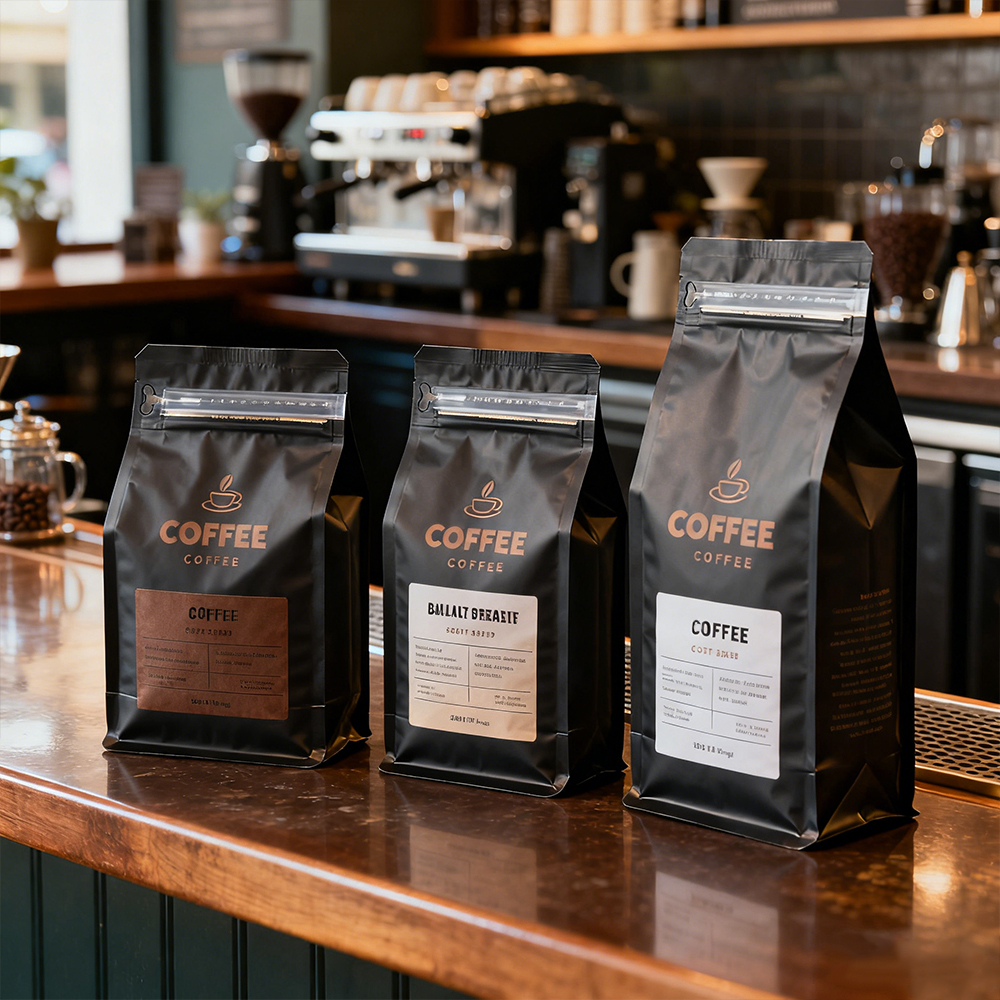 Custom printed various food packaging bags smell proof moisture-proof air valve pouch pull tab ziplock reusable seal coffee mylar bag