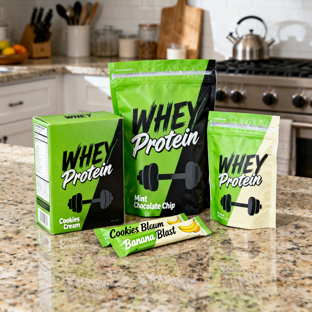 Order Food grade Composite Film Whey Protein Powder Safe contact Smell proof Resealable Ziplock Plasticbag with Embossed Silver logo