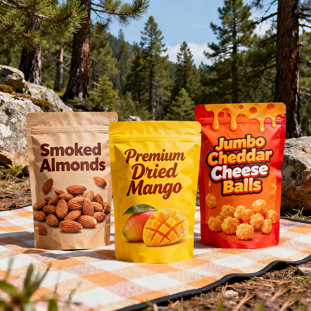 Custom logo Printed Matte Finish Smell Proof Bag Coffee Brans Salted Cashews Beef Jerky Food Packaging Bags with hang Hole