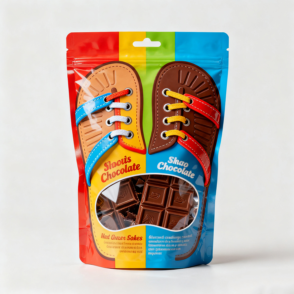 Food Grade Packaging Holographic MylarBag with Window DIY Shape Candy Packaging Repeated Seal Ziplock Die Cut Aluminum Foil Bag