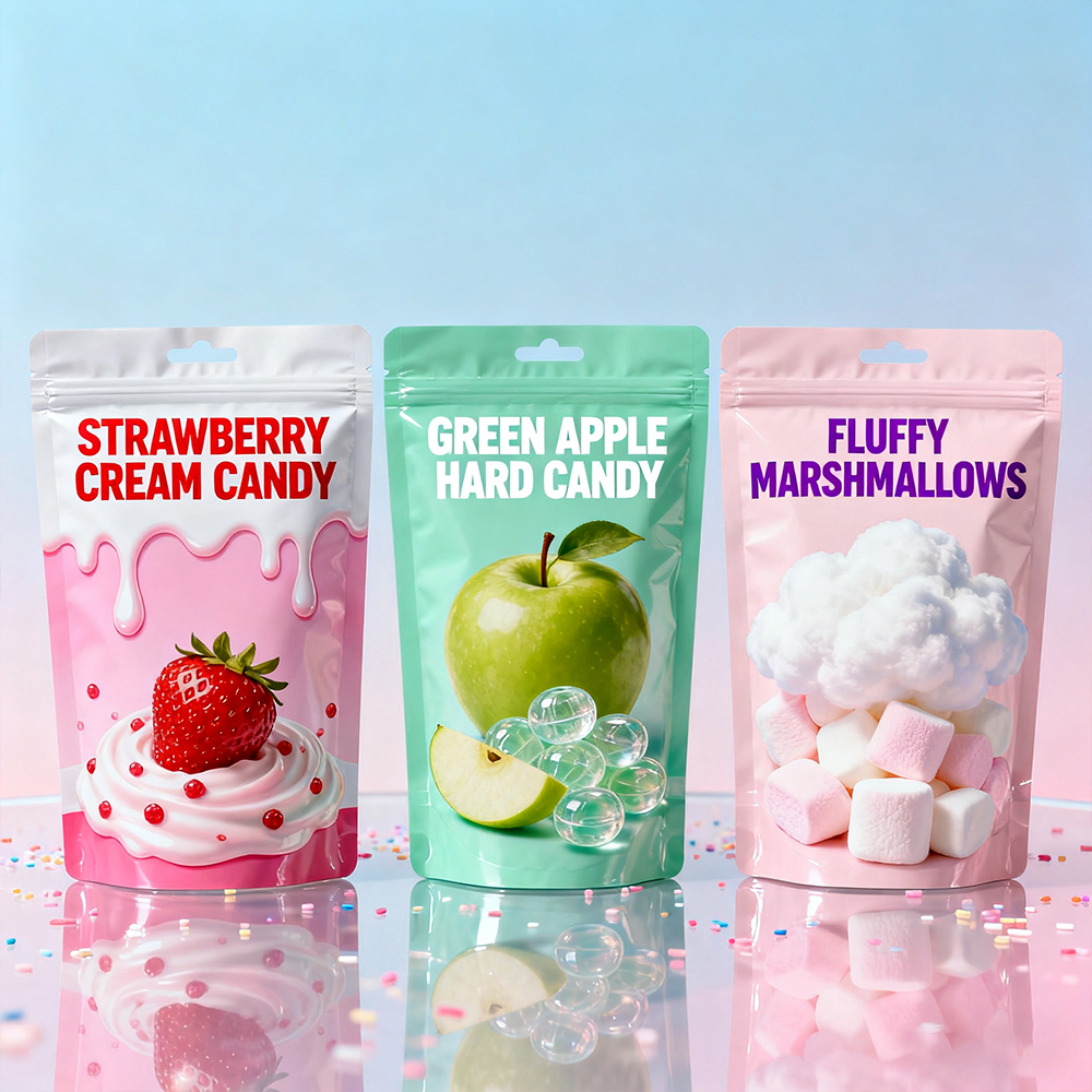 Digital Printing HD Matte Candy Bags Hot Stamping Embossing Holographic Mylar Bag Smell Proof 35g Candy Chocolate bar Plasticbag