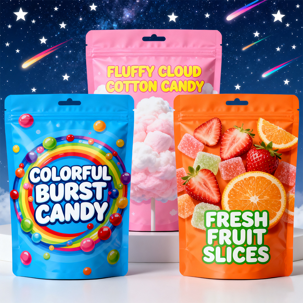 Personalized Custom Candy Bag Matte Sandblasted Holographic Mylar Bag Smell Proof 3.5g Stand up Pouch Zipper Aluminum Foil Bag