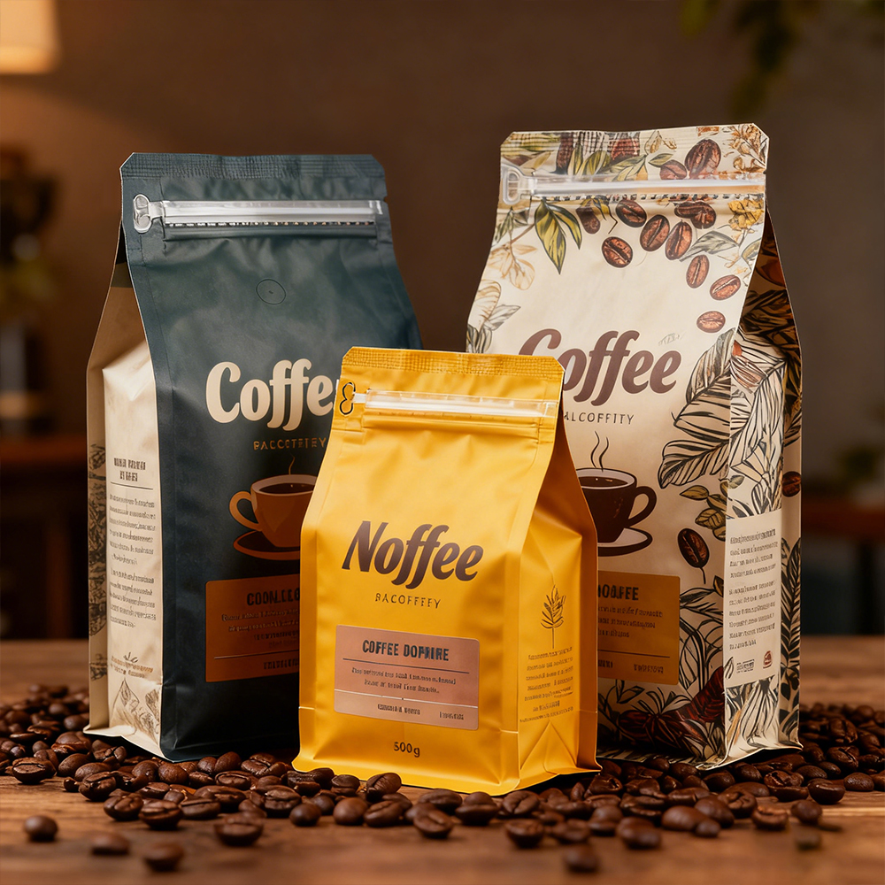 One-stop Coffee Exclusive Packagingbag with air Valve Moisture-proof Plasticbag Foodgrade ECO protection Degradable PLA Mylarbag