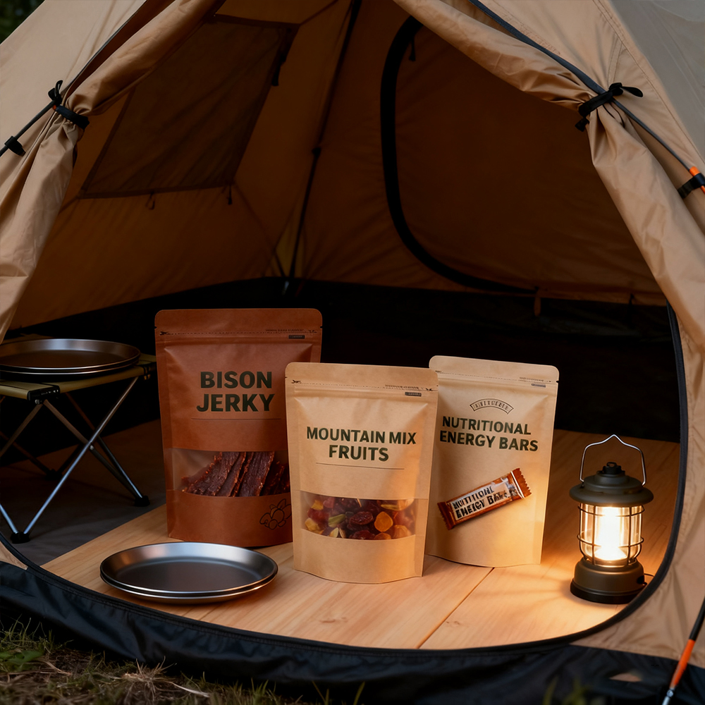 Support Printing CMYK Food-grade Packaging Bags Smell Proof Biodegradable Biscuit Nut Dried Fruit Snack Paper Bag with Ziplock