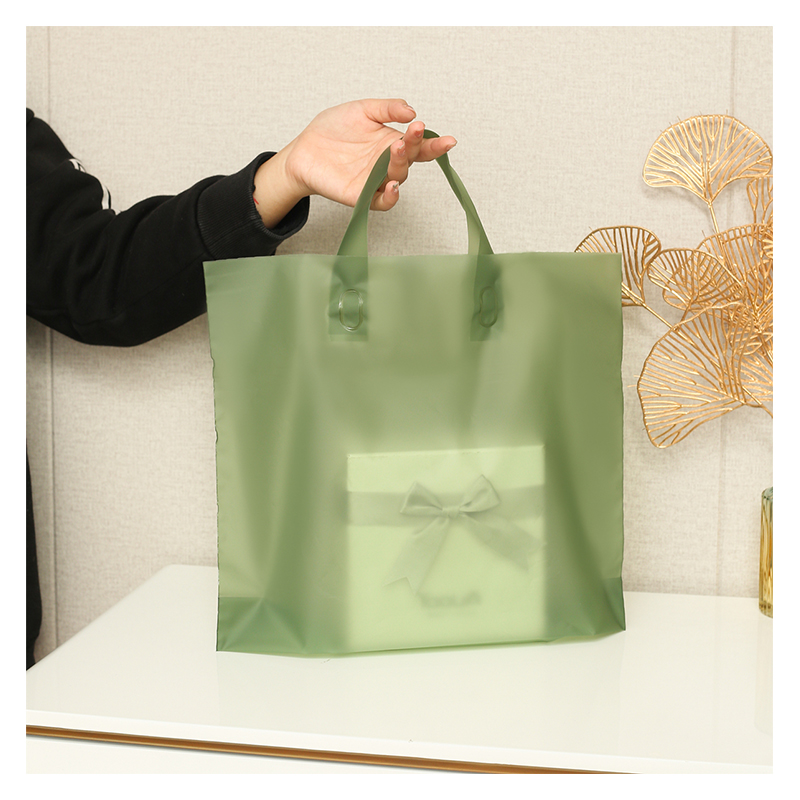 Custom Logo Die Cut Plastic Bag LDPE Clothing Shoes Gift Thank You Packaging Bag Wholesale PVC Handle Shopping Bag