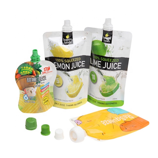 Customized Large-diameter Nozzle Bag with Handle Moisture-proof Reusable Rice Bean Seed Packaging Stand up Nozzle Pouch