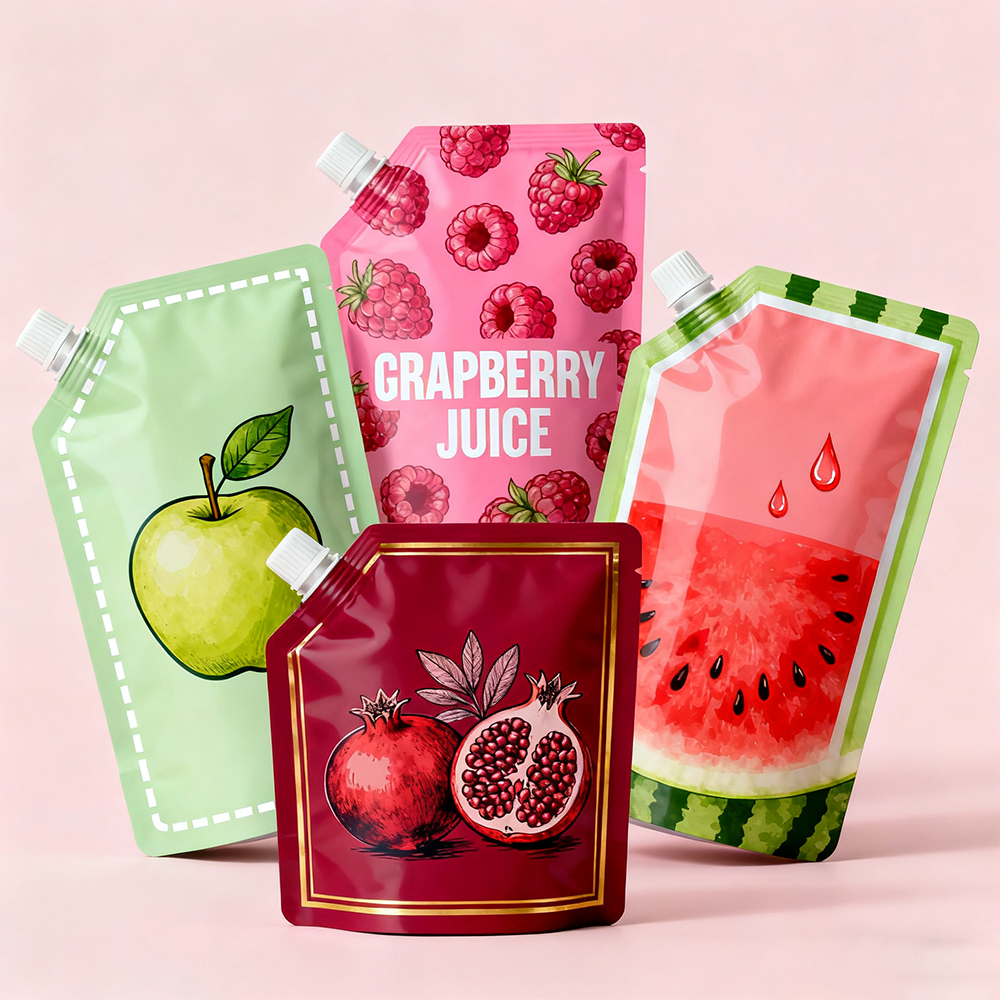 Biodegradable Liquid Bag Stand-Up Spout Pouch for Energy Drinks Baby Food Juice Recyclable Drink Pouch Spout