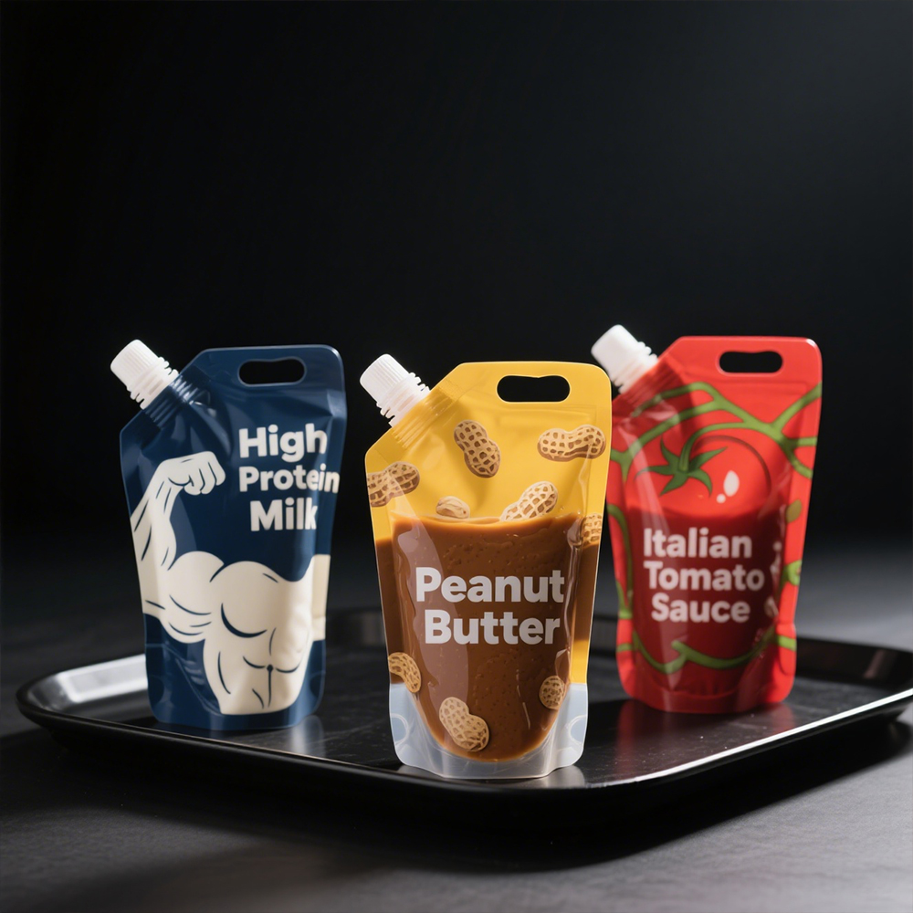 Reusable Plastic PETLDPE Bag Spout Pouch Recyclable Odor Proof Drink Filling Packaging Zipper Bag Food Use Model Number Plain