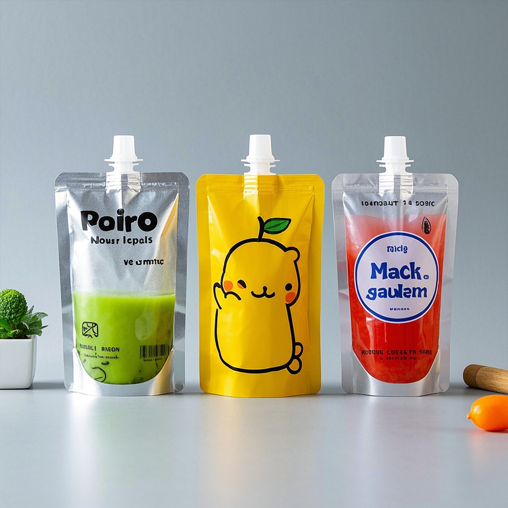 Special Shape 50ml 100ml 500ml Plastic Packaging Bags with Zipper for Food for Juice Soft Drinks Fruit Juices Stand Spout Pouch
