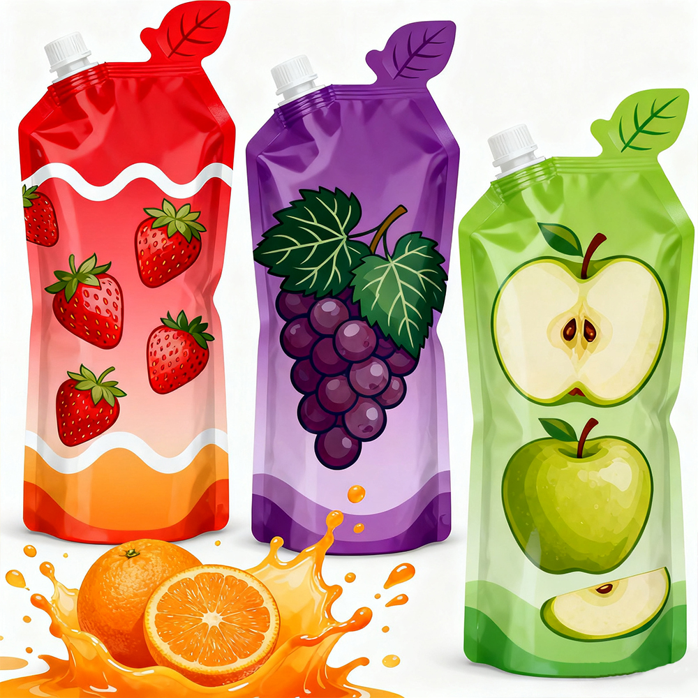 Customized Printed Nozzle Bags Biodegradable Smell Proof Packaging Milk and Juice Standup Pouch Travel Portable Small Liquid Bag