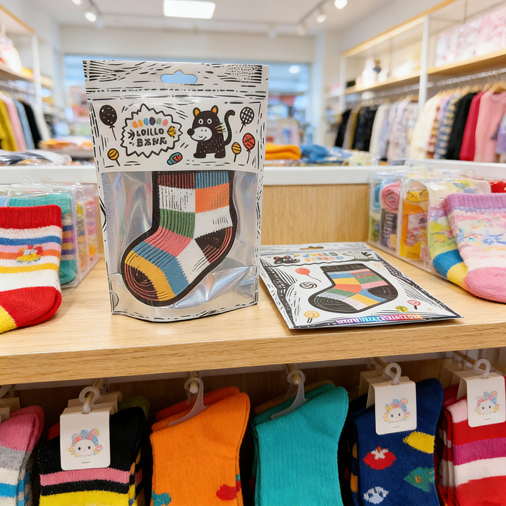 Custom Printed Clothing Socks Packaging Plastic Bag with logo Dustproof Moisture-proof Transport Storage Bag Ziplock Mylar Bag