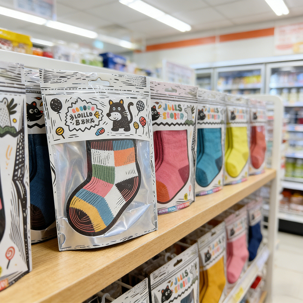 Custom Print Ecofriendly Degradable Recyclable PEmaterial Laminated Composite Bag Ziplock Resealable Underwear Socks Plastic Bag