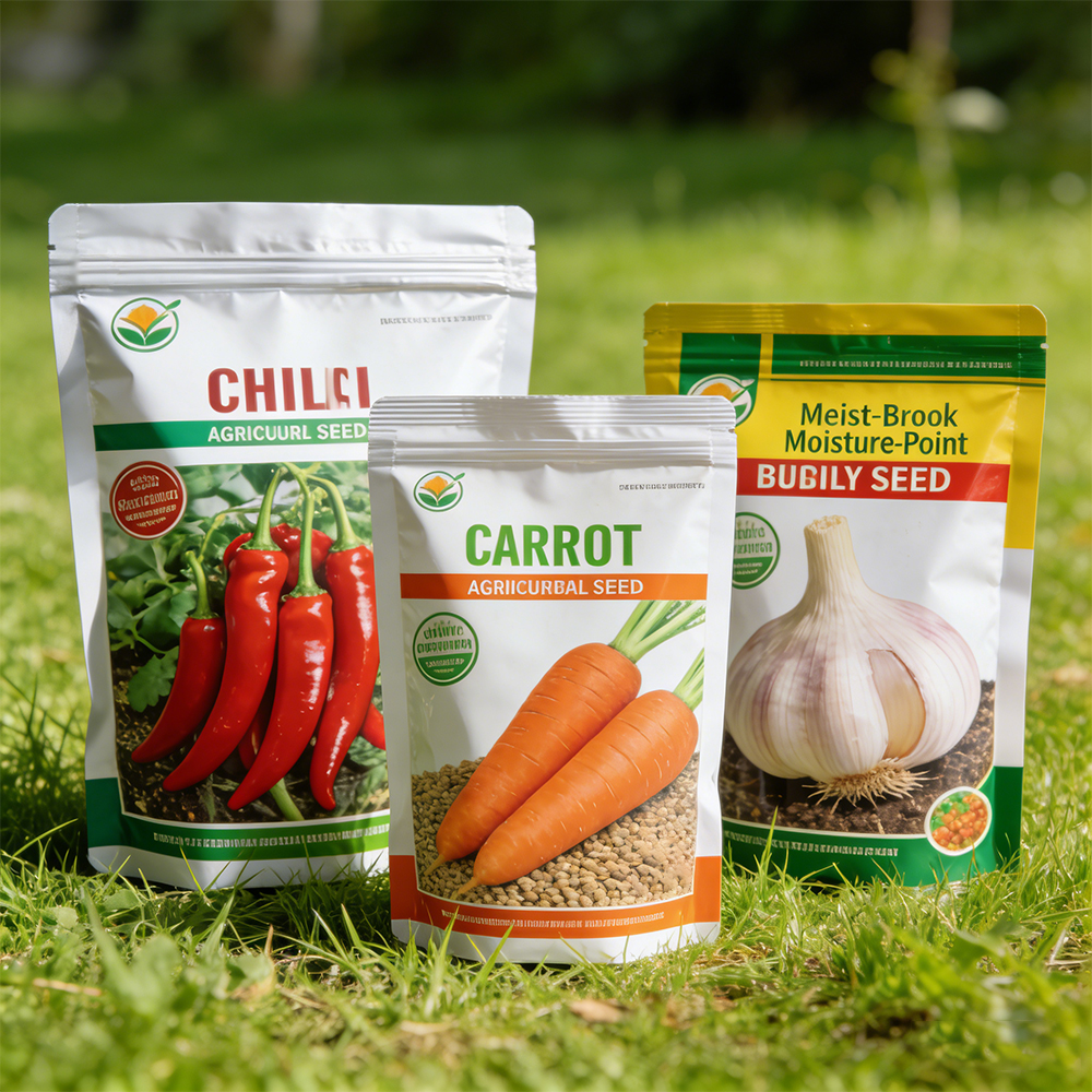 HD Digital Printing for Various Vegetable Seed Packaging Plastic Bag Stand Selfsealing Pack for Tomato Cucumber Pepper Mylar Bag