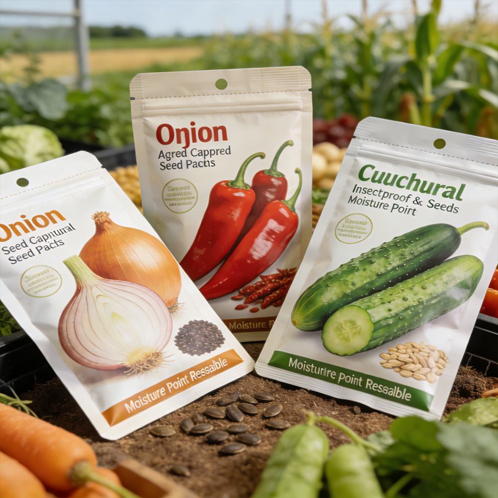 Customized Precise protection Yellow Tomato Seed Packaging Plastic Bag with logo Organic Degradable Moisture-proof Heatresistant