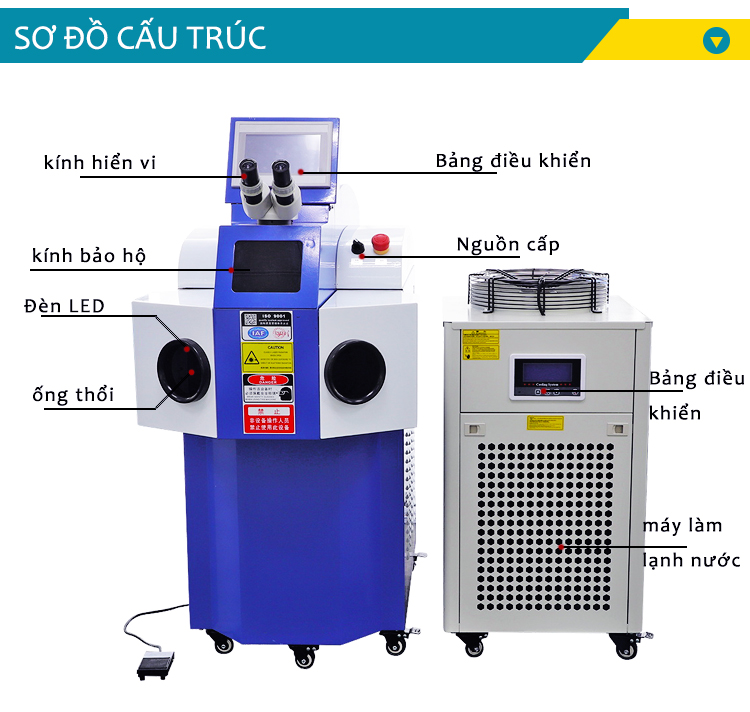 Máy hàn laser trang sức 200w cho vàng 140 j